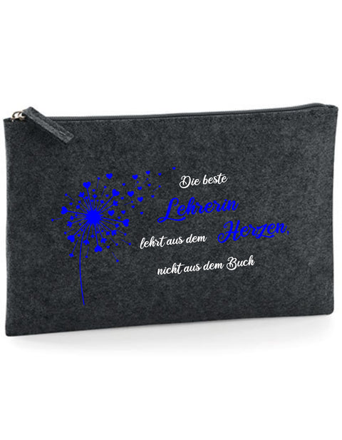 Filz Täschchen Easy Basic L02 Die besten Lehrer lehren aus dem Herzen Pusteblume