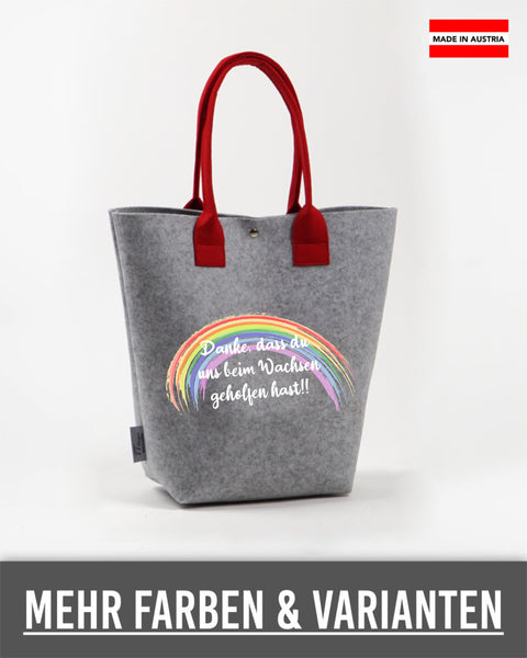 Filz Tasche Shopper L11 Danke, dass du uns beim Wachsen geholfen hast!