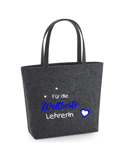Filz Tasche Easy Bag L14 Für die Weltbeste Lehrerin