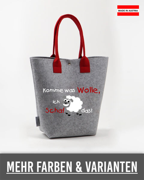 Filz Shopper "Komme was Wolle ich Schaf das!"