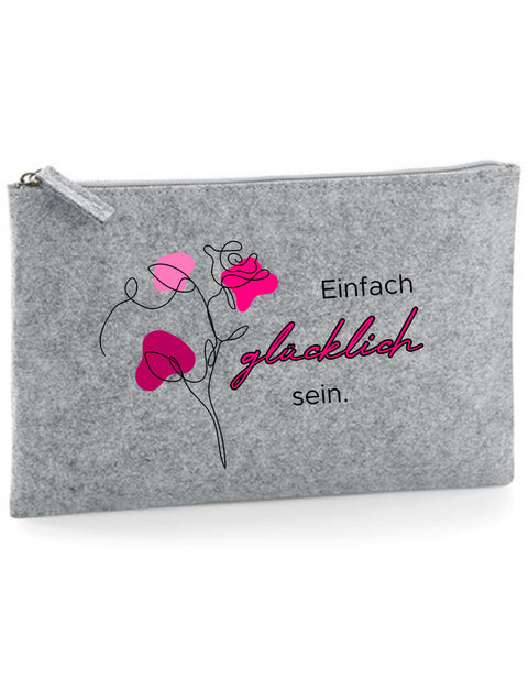 Filz Täschchen Easy Basic 125 Einfach glücklich sein
