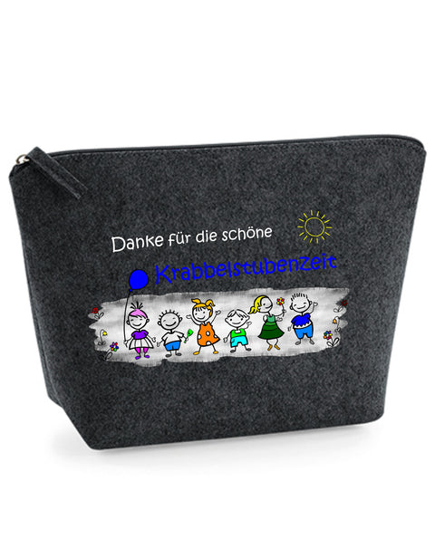 Filz Täschchen Easy S/M L25 Danke für die schöne Krabbelstubenzeit