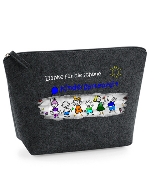Filz Täschchen Easy S/M L10 Danke für die schöne Kindergartenzeit