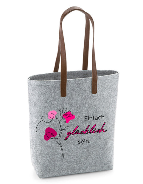 Filz Tasche Easy Bag Premium 125 Einfach glücklich sein
