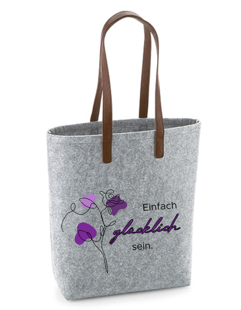 Filz Tasche Easy Bag Premium 125 Einfach glücklich sein