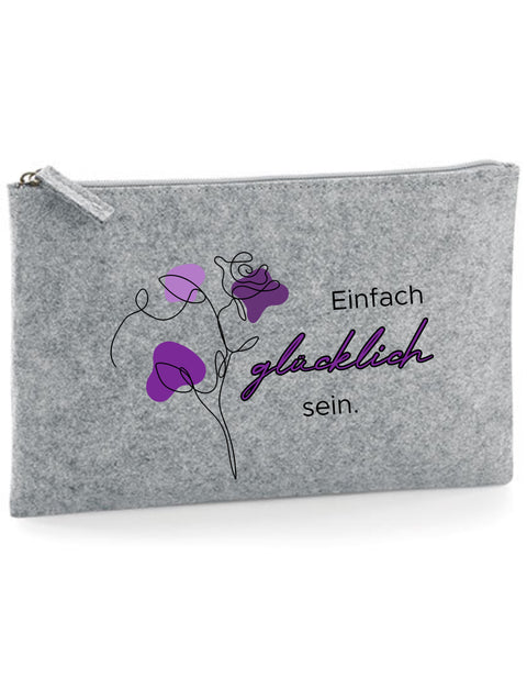 Filz Täschchen Easy Basic 125 Einfach glücklich sein