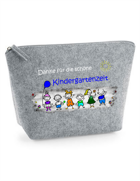 Filz Täschchen Easy S/M L10 Danke für die schöne Kindergartenzeit