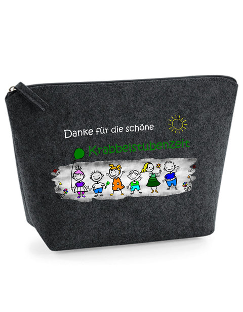 Filz Täschchen Easy S/M L25 Danke für die schöne Krabbelstubenzeit