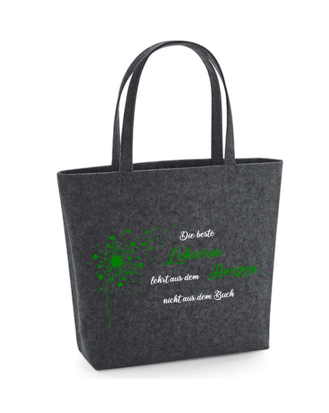 Filz Tasche Easy Bag L02 Die besten Lehrer lehren aus dem Herzen... Pusteblume