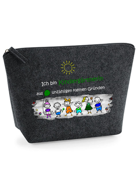 Filz Täschchen Easy S/M L05 Ich bin Kindergärtnerin aus unzähligen kleinen Gründen