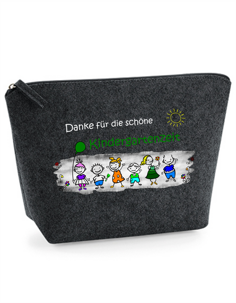 Filz Täschchen Easy S/M L10 Danke für die schöne Kindergartenzeit