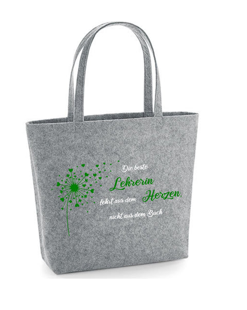 Filz Tasche Easy Bag L02 Die besten Lehrer lehren aus dem Herzen... Pusteblume
