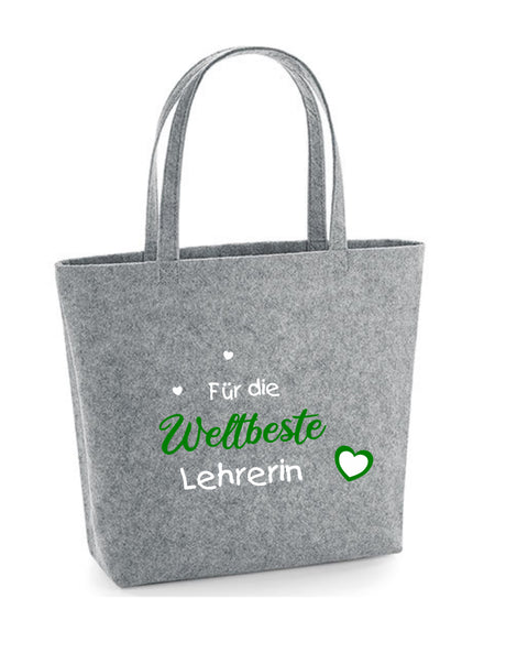 Filz Tasche Easy Bag L14 Für die Weltbeste Lehrerin