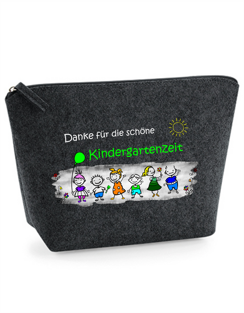 Filz Täschchen Easy S/M L10 Danke für die schöne Kindergartenzeit
