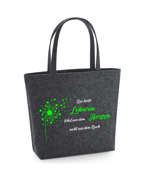 Filz Tasche Easy Bag L02 Die besten Lehrer lehren aus dem Herzen... Pusteblume