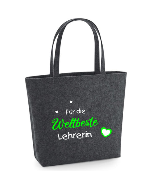 Filz Tasche Easy Bag L14 Für die Weltbeste Lehrerin