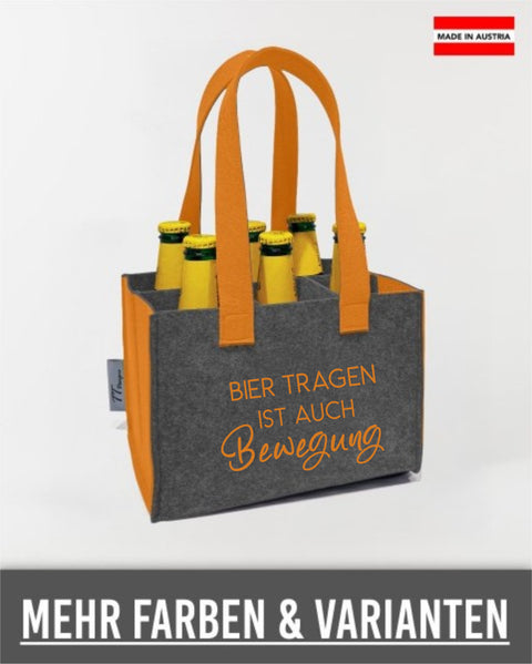 Filz 6er Träger Bier tragen ist auch Bewegung "665"