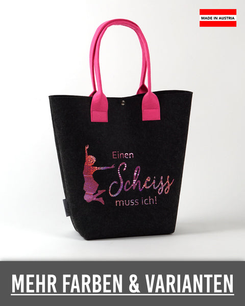 Filz Tasche Shopper (002 Einen Scheiss muss ich)