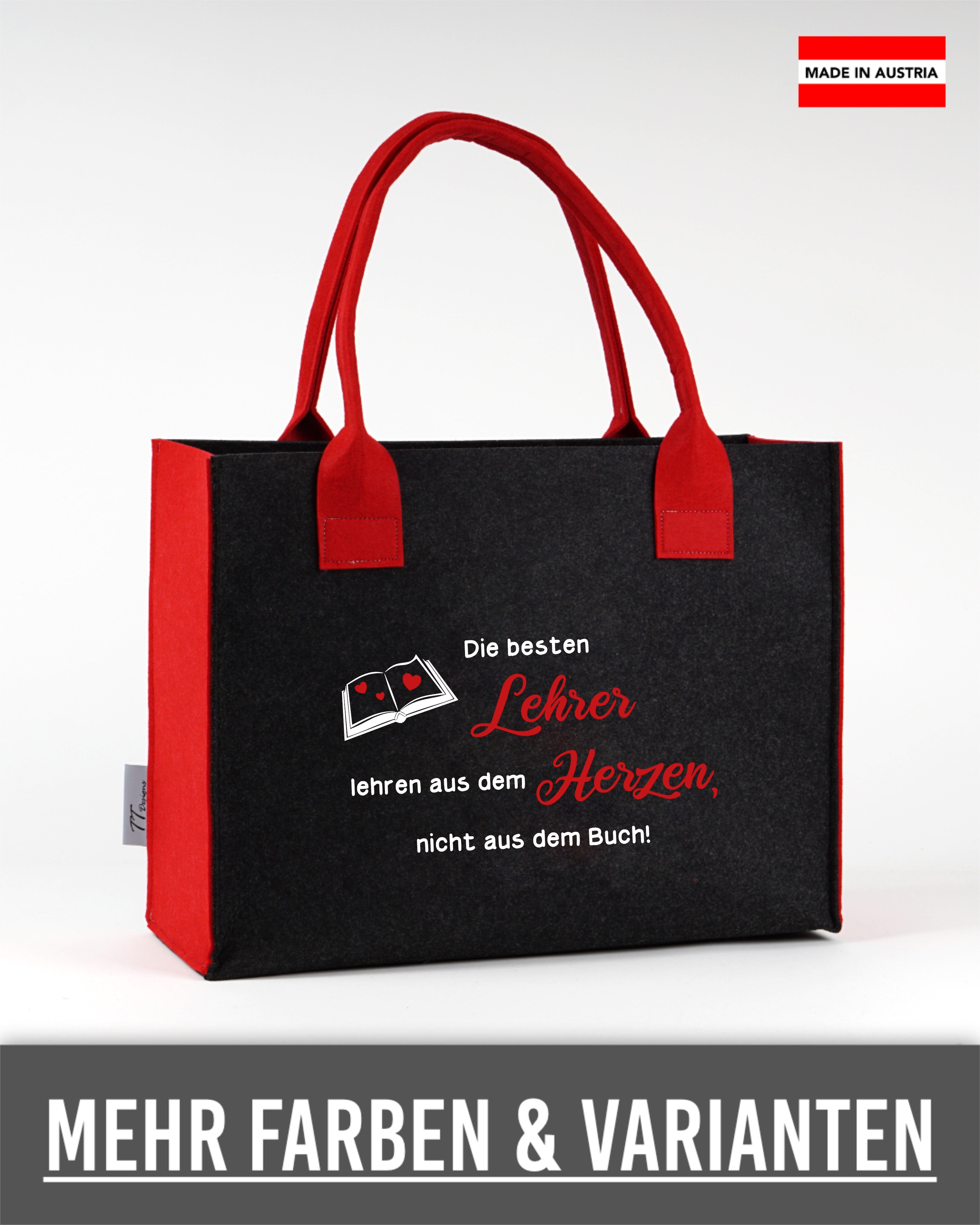 fahrradtaschen lehrer Filz Tasche L01 Die besten Lehrer lehren aus dem Herzen – TT-Designs