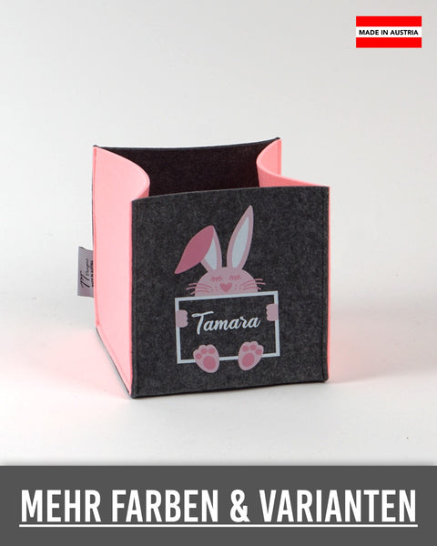 Filz Box 310.3 Hase mit Rahmen Rosa