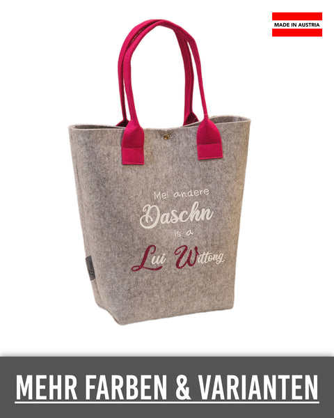 Filz Shopper "Mei andere Daschn is Lui Wittong"