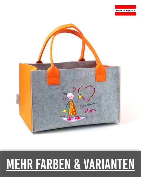Filz Einkaufskorb Oups L013 Lehrerin mit Herz