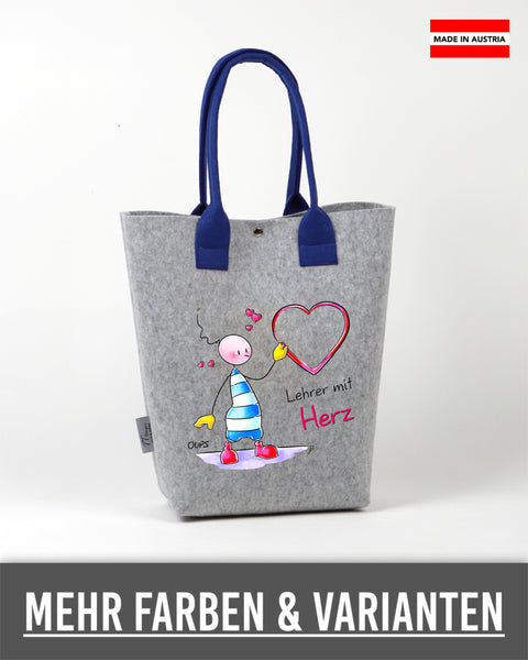 Filz Shopper Oups L014 Lehrerin mit Herz