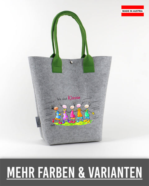 Filz Shopper Oups L018 Wir sind Klasse