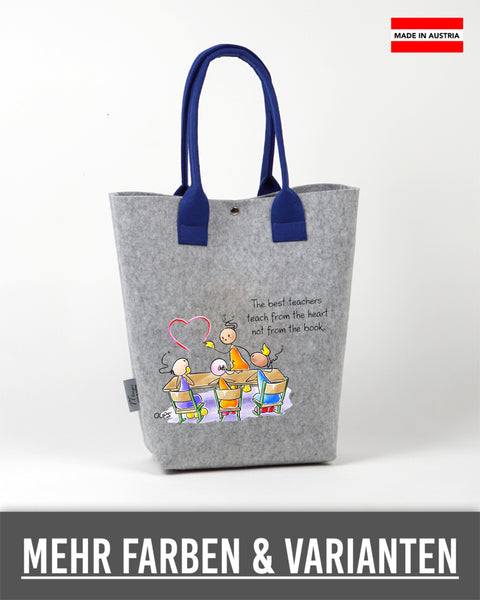 Filz Shopper Oups L019 The best teachers teach from the heart not from the book