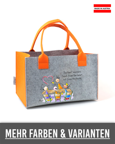 Filz Einkaufskorb Oups L019 The best teachers teach from the heart not from the book