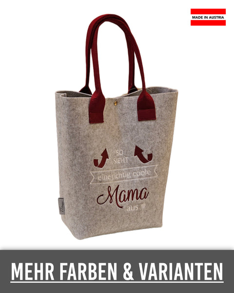 Filz Tasche Shopper (020 So sieht eine richtig coole Mama aus)