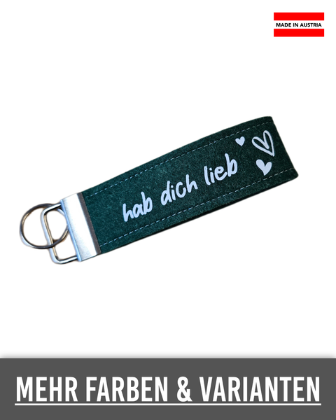 Filz Schlüsselanhänger (718 hab dich lieb)