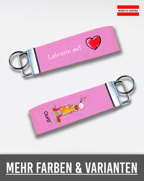 Filz Schlüsselanhänger Oups 504 "Lehrerin mit Herz"