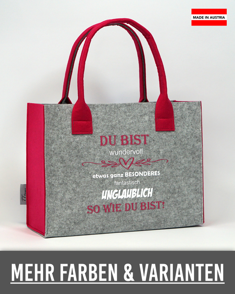 Filz Tasche 023 Du bist wundervoll