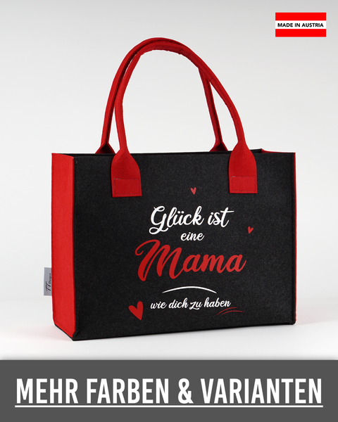 Filztasche "Glück ist eine Mama wie dich zu haben" – Größen S/M/L