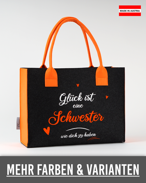 Filz Tasche (010_Glück ist eine Schwester wie dich zu haben)