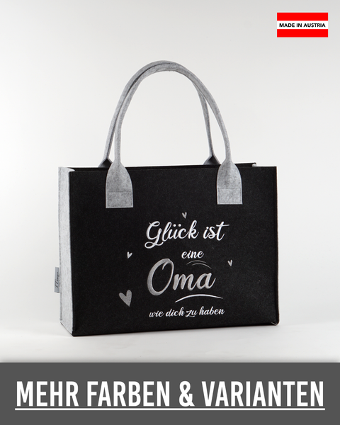 Filztasche "Glück ist eine Oma wie dich zu haben" – Größen S/M/L