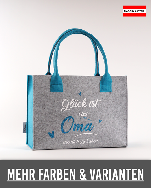 Filztasche "Glück ist eine Oma wie dich zu haben" – Größen S/M/L