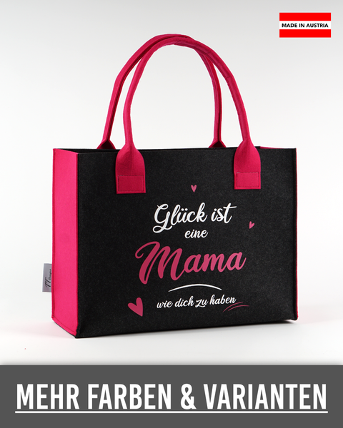 Filztasche "Glück ist eine Mama wie dich zu haben" – Größen S/M/L