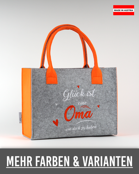 Filztasche "Glück ist eine Oma wie dich zu haben" – Größen S/M/L