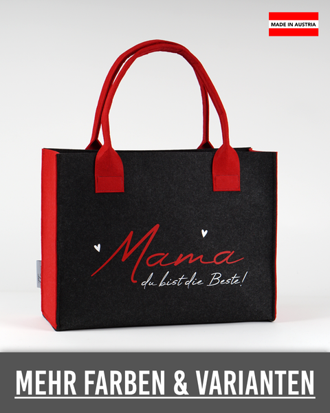 Filz Tasche 078 Mama du bist die Beste!