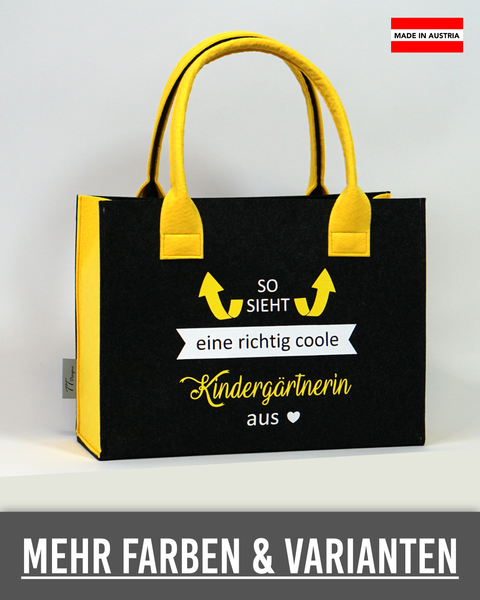 Filz Tasche L21 So sieht eine richtig coole Kindergärtnerin aus