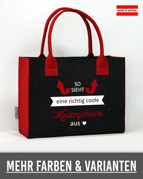 Filz Tasche L21 So sieht eine richtig coole Kindergärtnerin aus