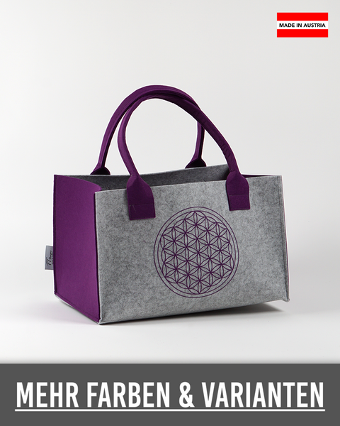 Filz Einkaufskorb (084_Blume des Lebens)