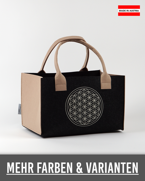 Filz Einkaufskorb (084_Blume des Lebens)