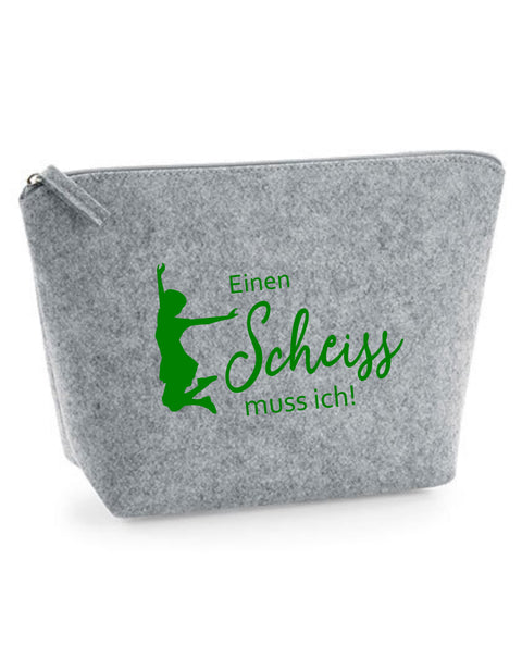 Filz Täschchen Easy S/M 002 Einen Scheiss muss ich!