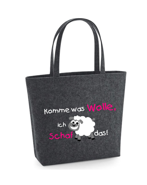 Filz Tasche Easy Bag 011 Komme was Wolle, ich Schaf das!