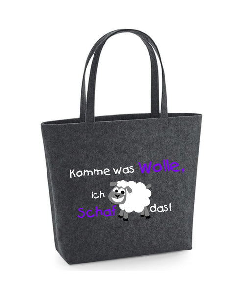 Filz Tasche Easy Bag 011 Komme was Wolle, ich Schaf das!