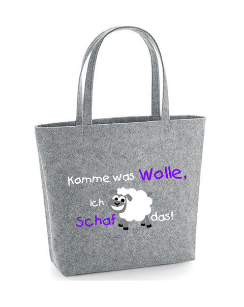 Filz Tasche Easy Bag 011 Komme was Wolle, ich Schaf das!