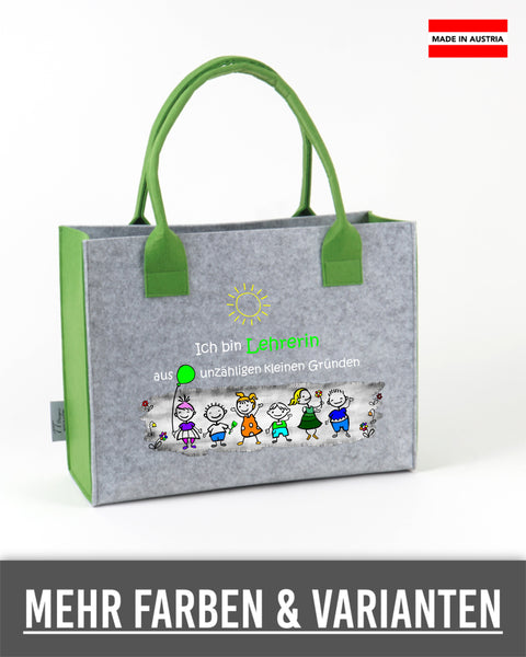 Filz Tasche L13 Ich bin Lehrerin aus unzähligen kleinen Gründen
